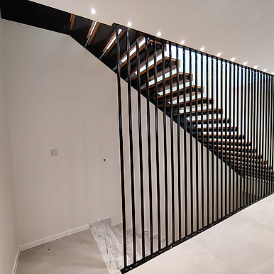 modern vertical aluminium stairwell